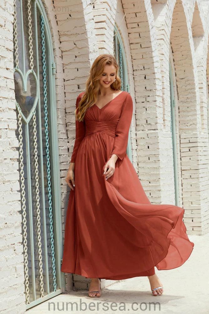 Numbersea Bridesmaid Dress Chiffon Formal Party Dress Evening Dress 28016 - Image 57