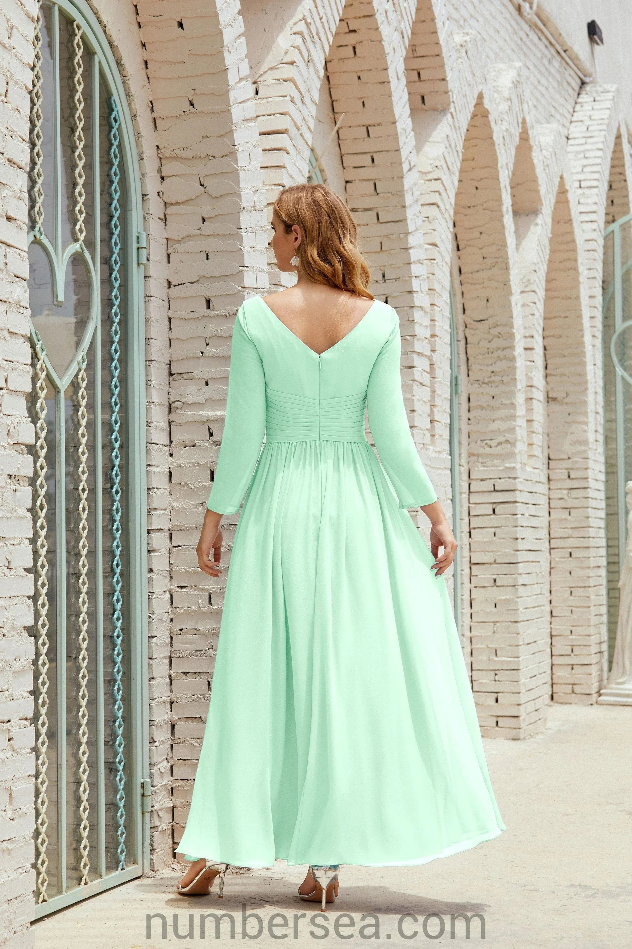 Numbersea Bridesmaid Dress Chiffon Formal Party Dress Evening Dress 28016 - Image 65