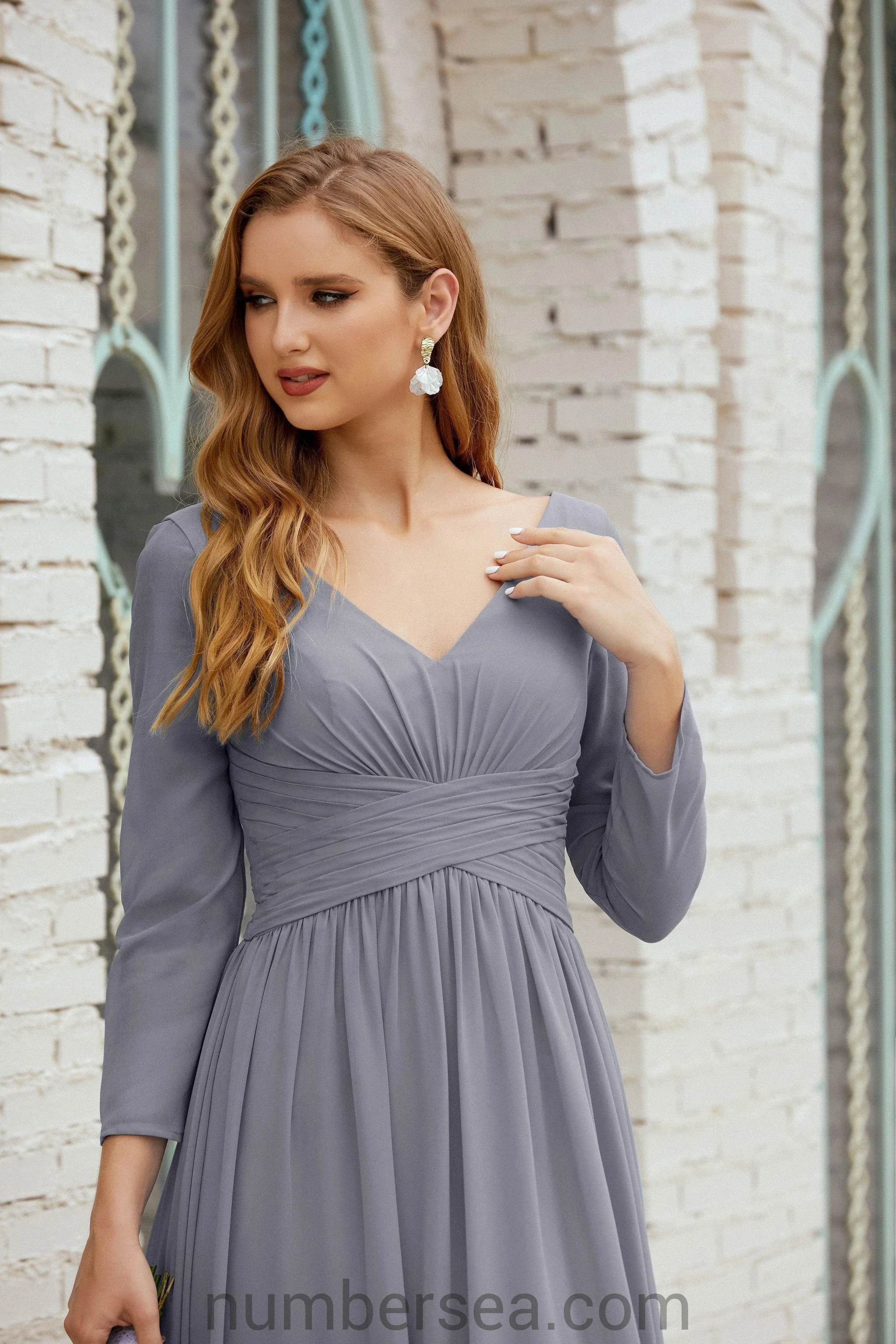 Numbersea Bridesmaid Dress Chiffon Formal Party Dress Evening Dress 28016 - Image 7