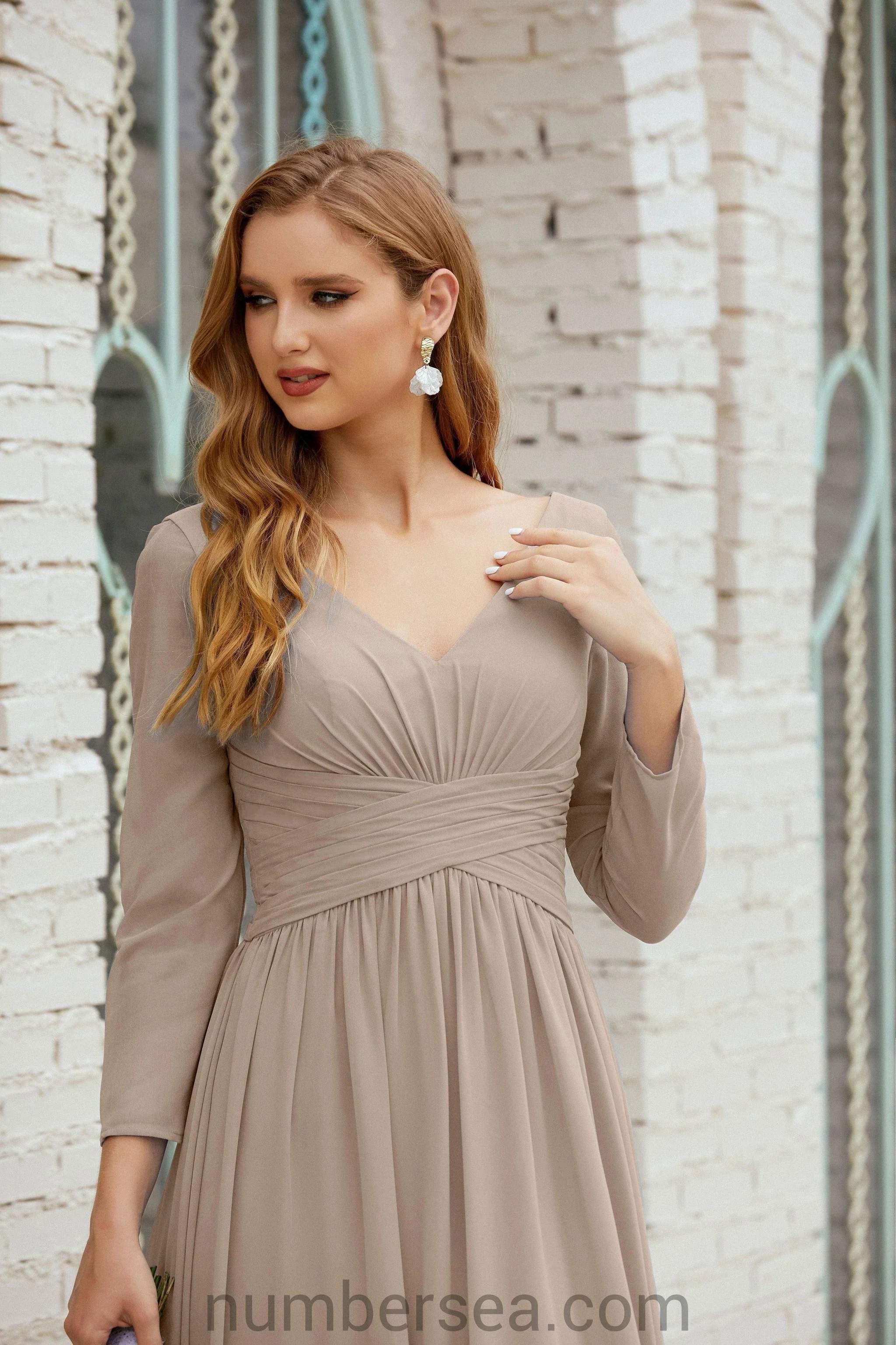 Numbersea Bridesmaid Dress Chiffon Formal Party Dress Evening Dress 28016 - Image 70