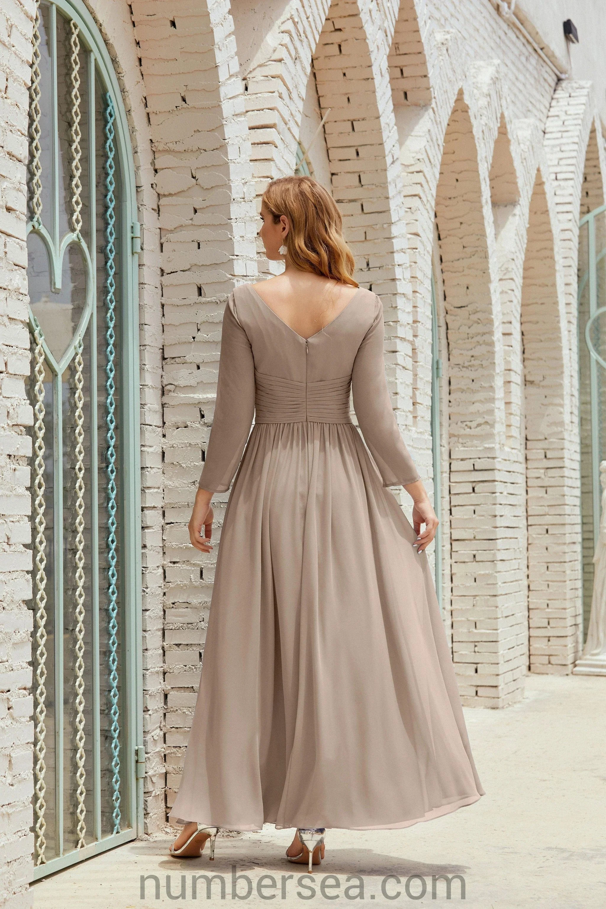 Numbersea Bridesmaid Dress Chiffon Formal Party Dress Evening Dress 28016 - Image 71