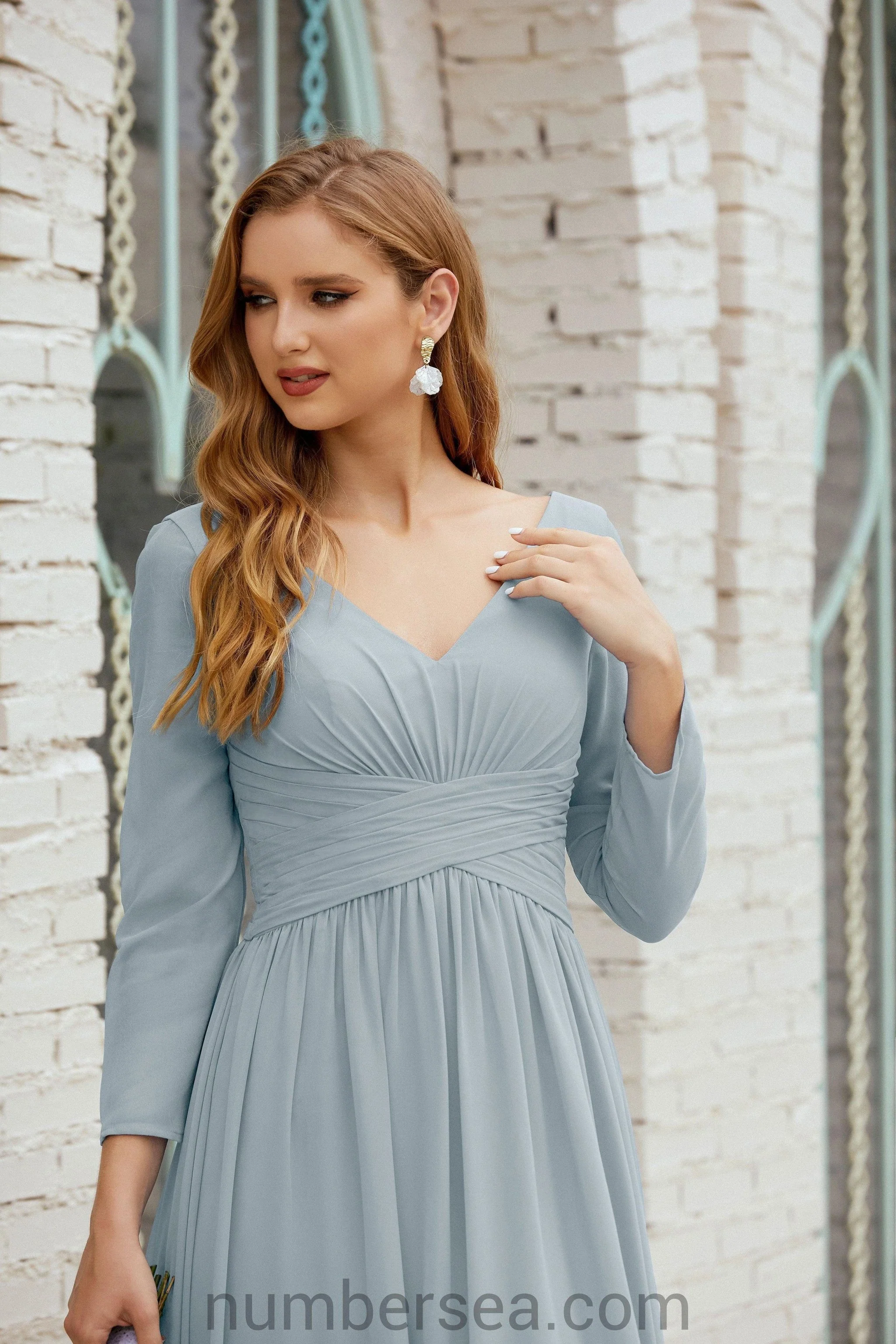 Numbersea Bridesmaid Dress Chiffon Formal Party Dress Evening Dress 28016 - Image 73