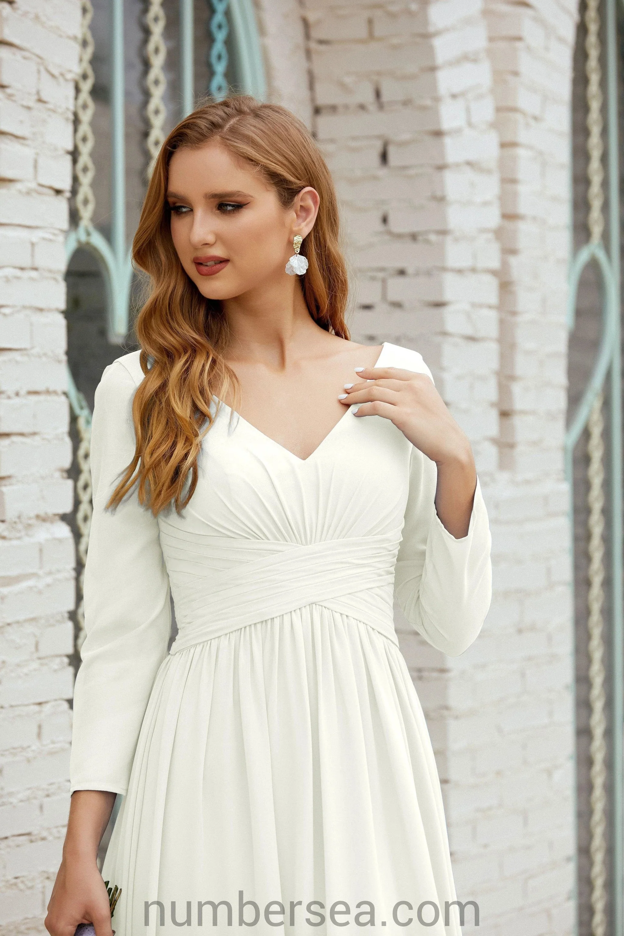 Numbersea Bridesmaid Dress Chiffon Formal Party Dress Evening Dress 28016 - Image 76