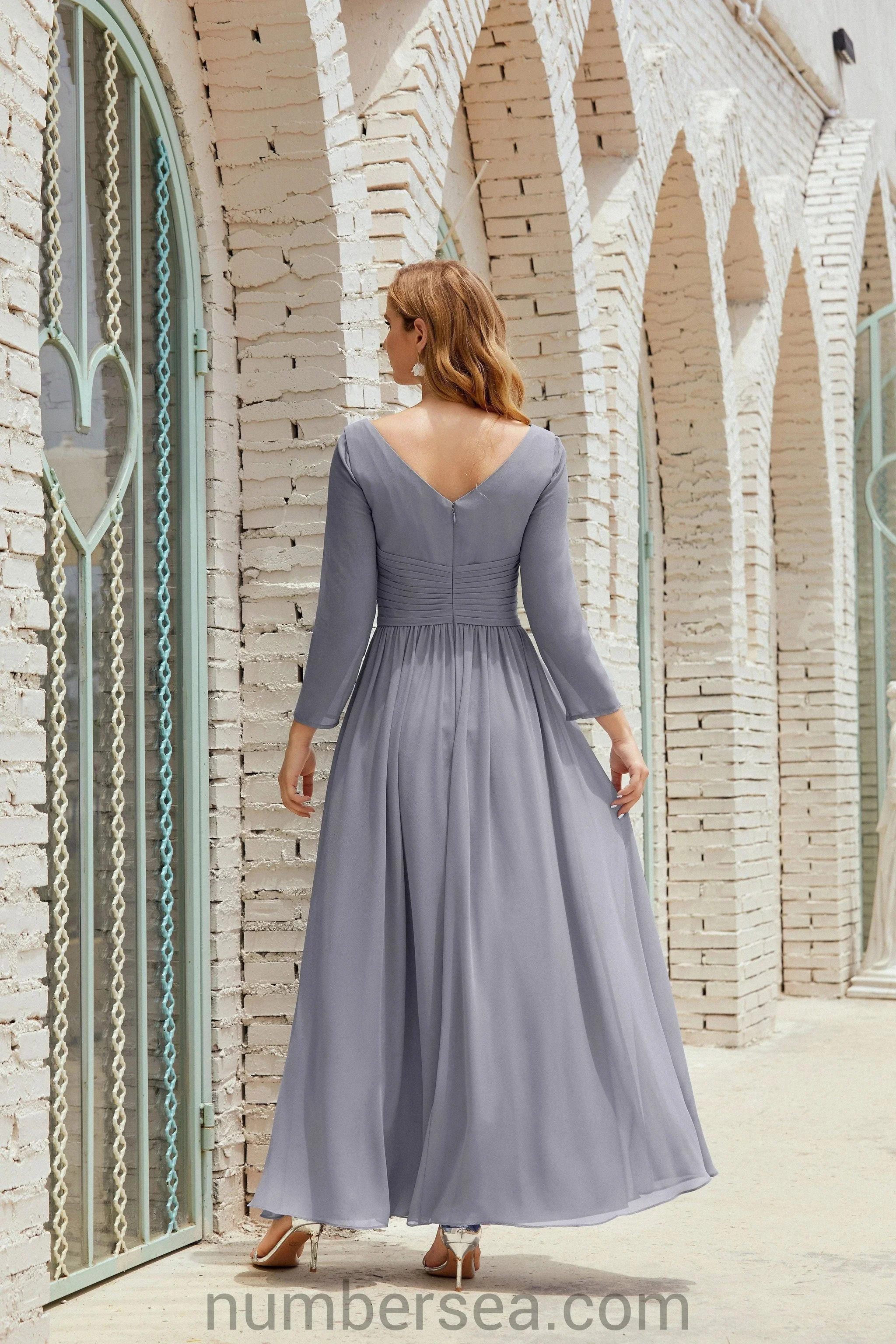 Numbersea Bridesmaid Dress Chiffon Formal Party Dress Evening Dress 28016 - Image 8