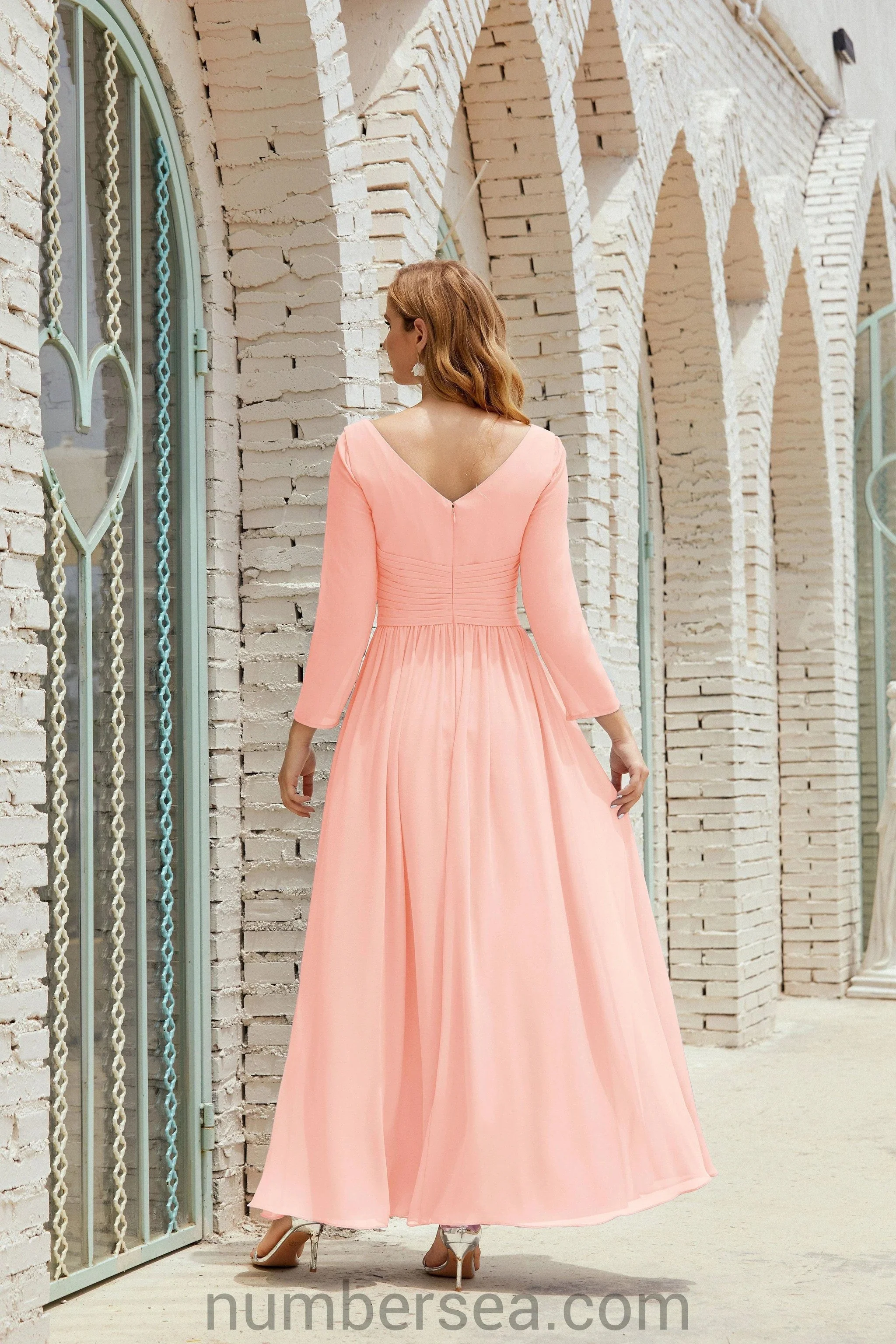 Numbersea Bridesmaid Dress Chiffon Formal Party Dress Evening Dress 28016 - Image 86