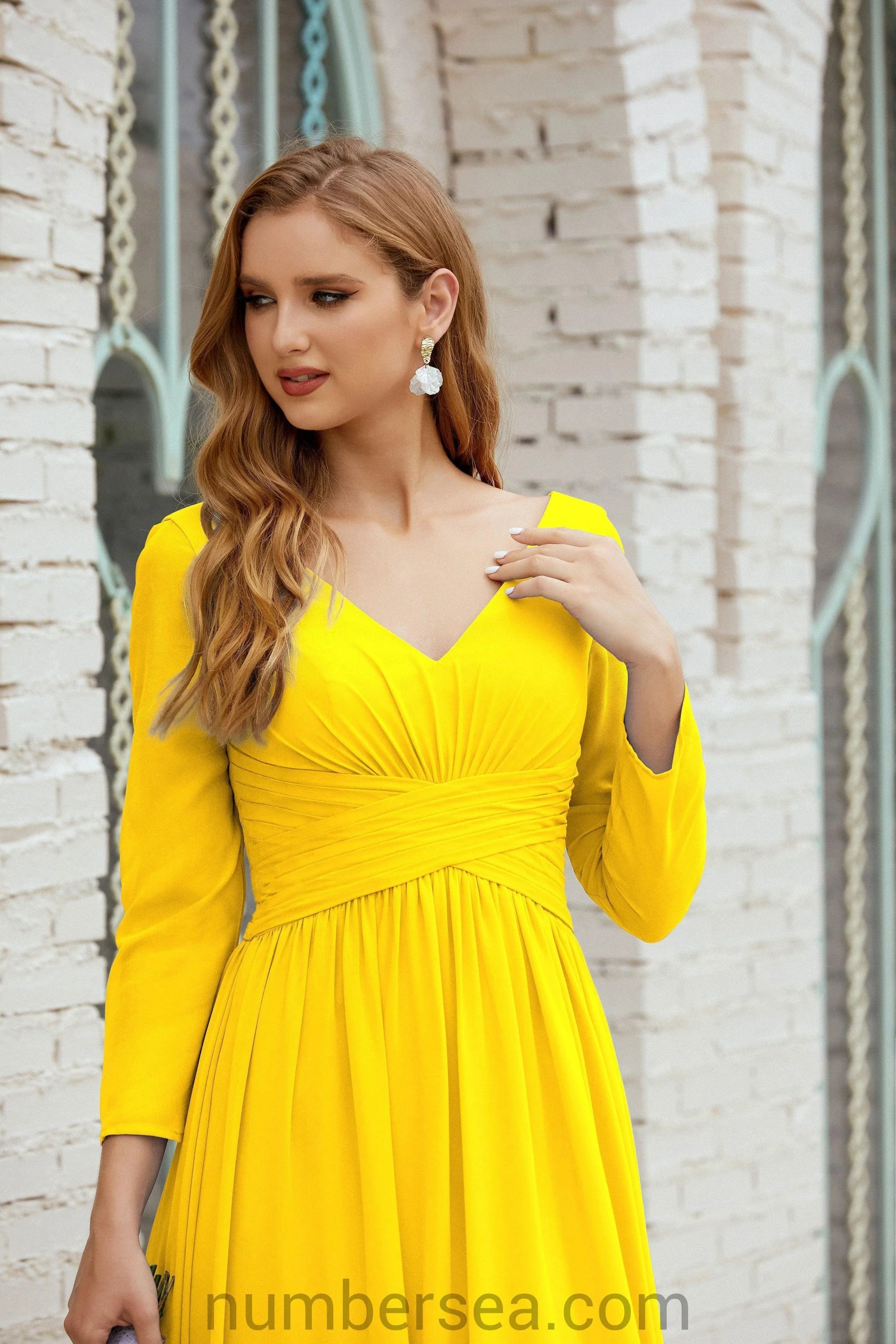 Numbersea Bridesmaid Dress Chiffon Formal Party Dress Evening Dress 28016 - Image 97
