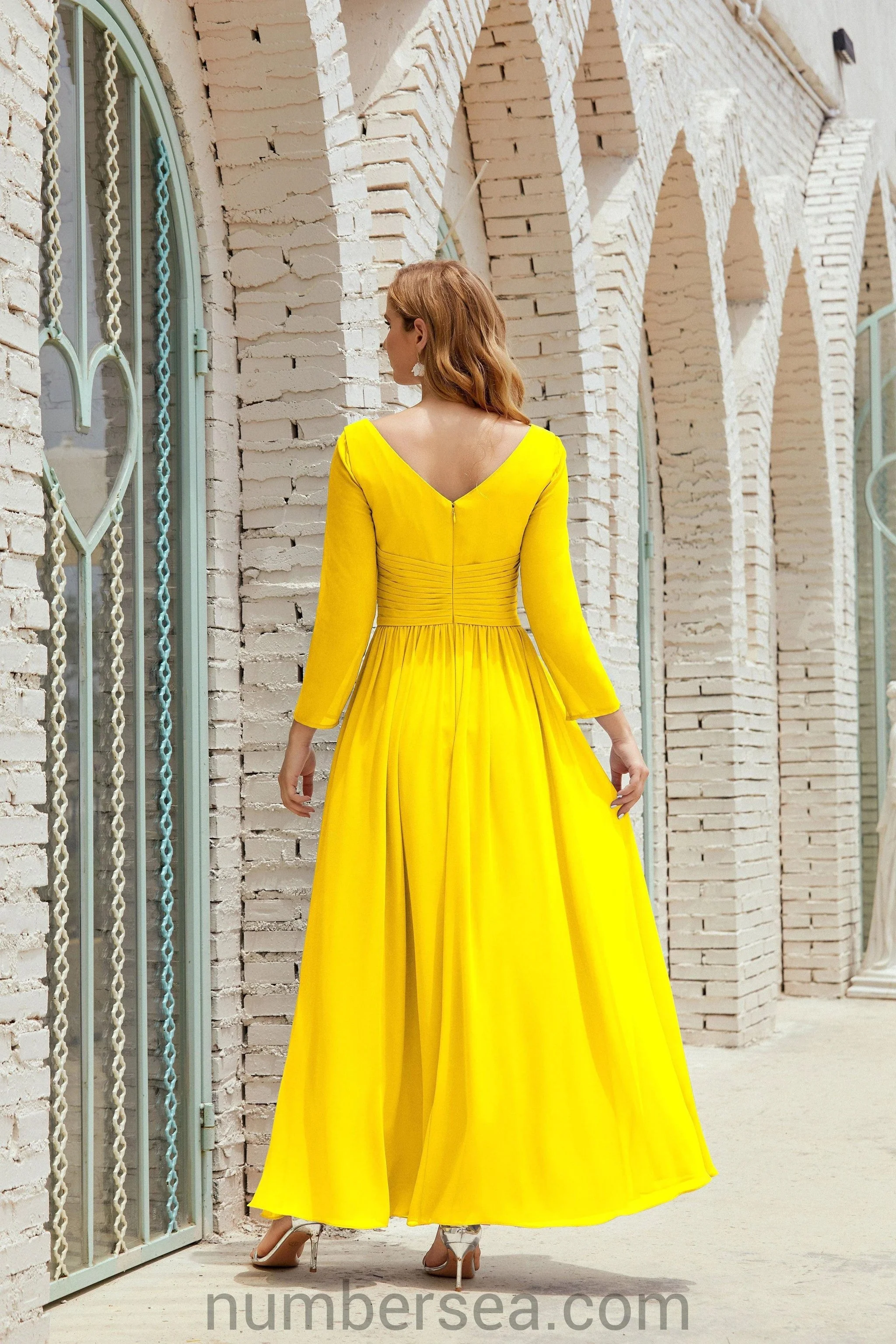 Numbersea Bridesmaid Dress Chiffon Formal Party Dress Evening Dress 28016 - Image 98