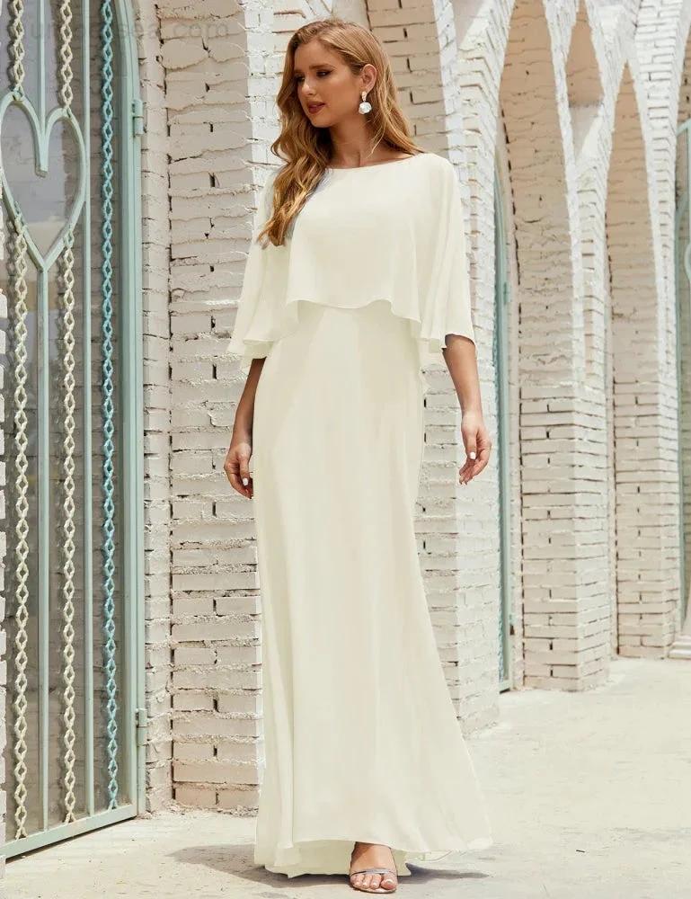Sunnderly  Bridesmaid Dress Women Long Sleeve V-Neck Chiffon Formal Wedding Party Dress SY28018 - Image 102