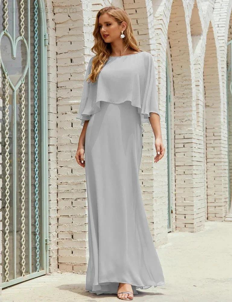 Sunnderly  Bridesmaid Dress Women Long Sleeve V-Neck Chiffon Formal Wedding Party Dress SY28018 - Image 106