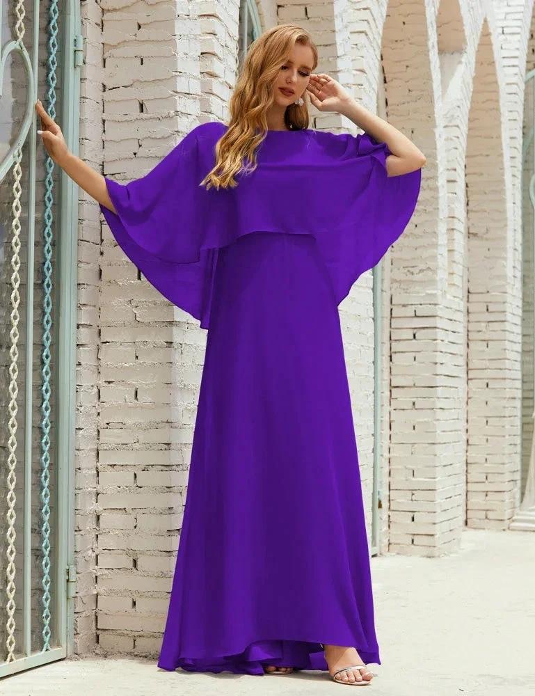 Sunnderly  Bridesmaid Dress Women Long Sleeve V-Neck Chiffon Formal Wedding Party Dress SY28018 - Image 109