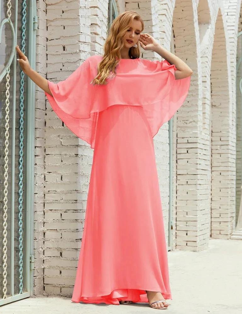 Sunnderly  Bridesmaid Dress Women Long Sleeve V-Neck Chiffon Formal Wedding Party Dress SY28018 - Image 117