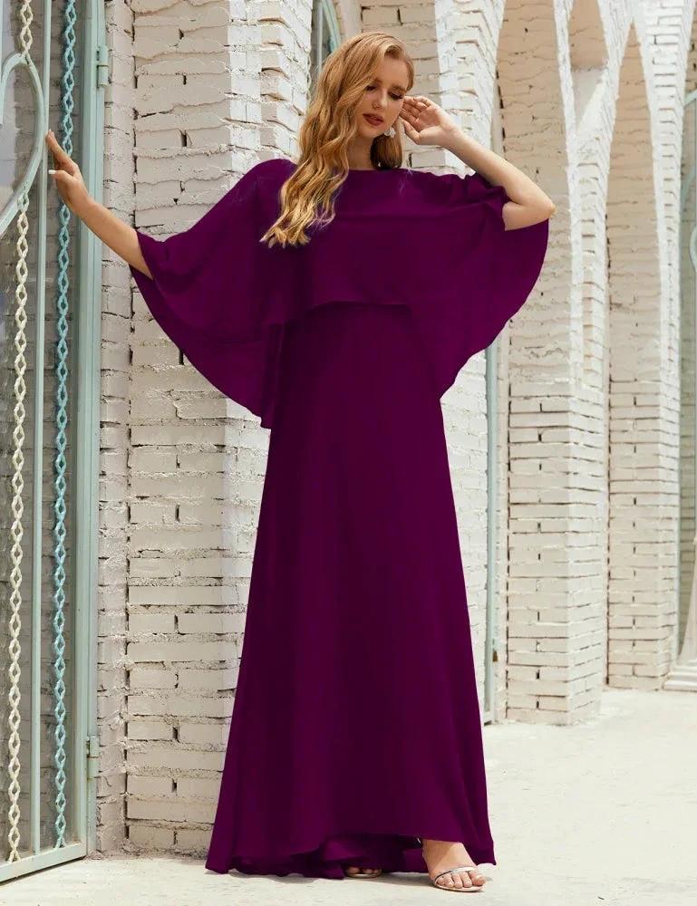 Sunnderly  Bridesmaid Dress Women Long Sleeve V-Neck Chiffon Formal Wedding Party Dress SY28018 - Image 121