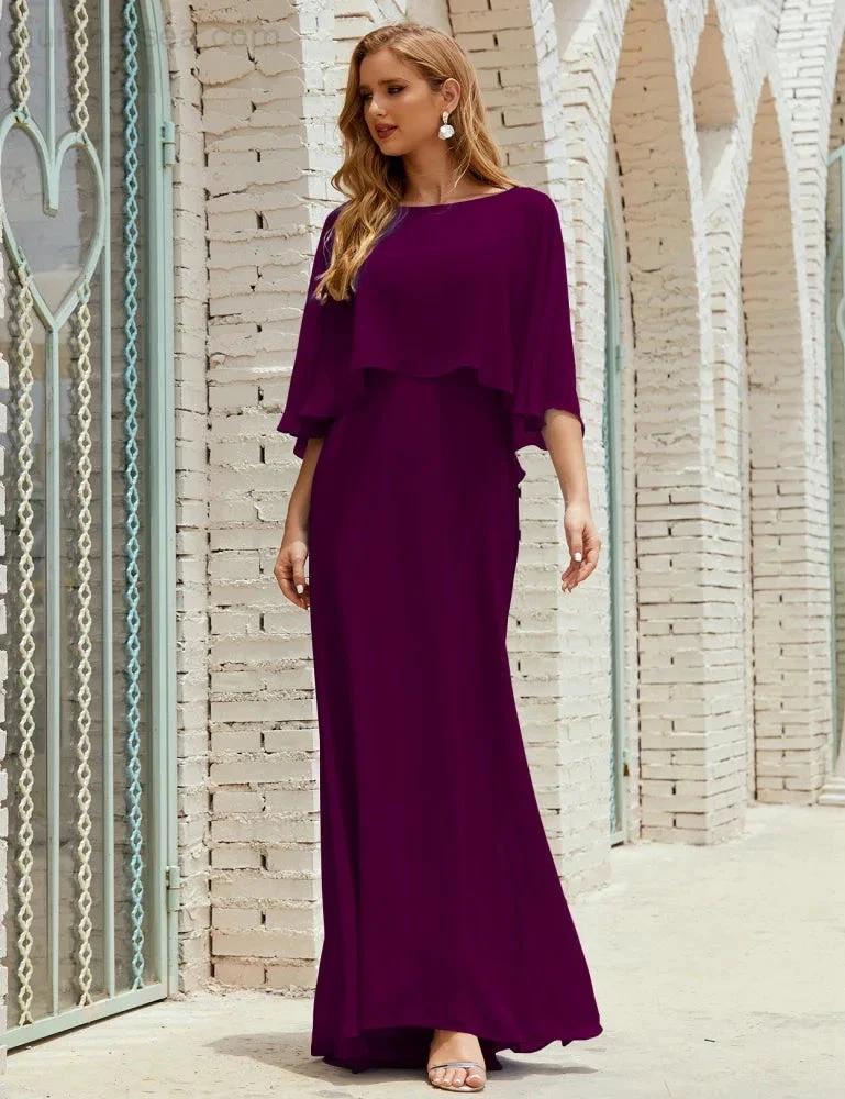 Sunnderly  Bridesmaid Dress Women Long Sleeve V-Neck Chiffon Formal Wedding Party Dress SY28018 - Image 122