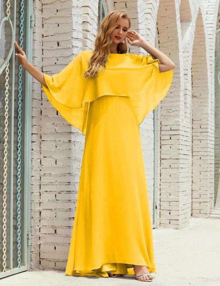 Sunnderly  Bridesmaid Dress Women Long Sleeve V-Neck Chiffon Formal Wedding Party Dress SY28018 - Image 129