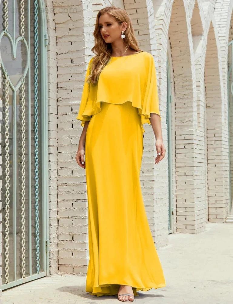 Sunnderly  Bridesmaid Dress Women Long Sleeve V-Neck Chiffon Formal Wedding Party Dress SY28018 - Image 130