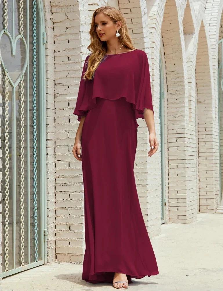 Sunnderly  Bridesmaid Dress Women Long Sleeve V-Neck Chiffon Formal Wedding Party Dress SY28018 - Image 134