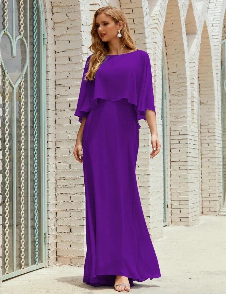 Sunnderly  Bridesmaid Dress Women Long Sleeve V-Neck Chiffon Formal Wedding Party Dress SY28018 - Image 142