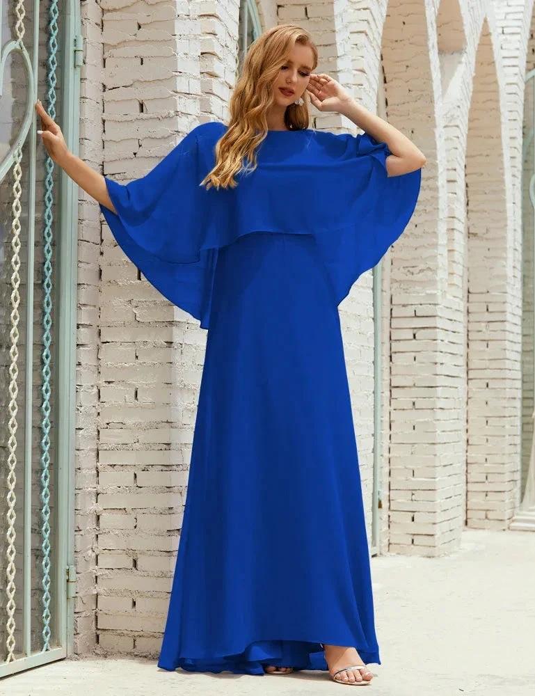 Sunnderly  Bridesmaid Dress Women Long Sleeve V-Neck Chiffon Formal Wedding Party Dress SY28018 - Image 145
