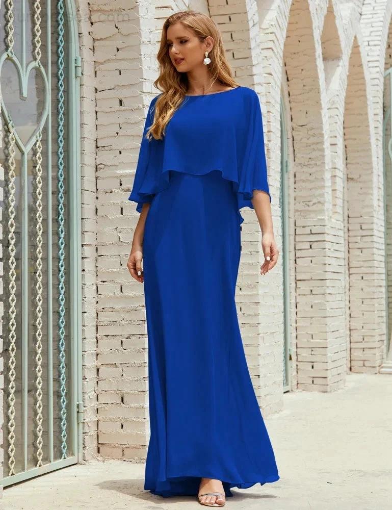 Sunnderly  Bridesmaid Dress Women Long Sleeve V-Neck Chiffon Formal Wedding Party Dress SY28018 - Image 146