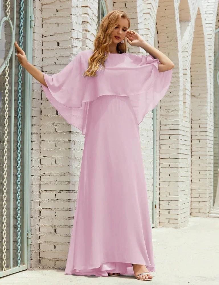 Sunnderly  Bridesmaid Dress Women Long Sleeve V-Neck Chiffon Formal Wedding Party Dress SY28018 - Image 153