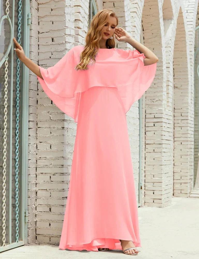Sunnderly  Bridesmaid Dress Women Long Sleeve V-Neck Chiffon Formal Wedding Party Dress SY28018 - Image 157