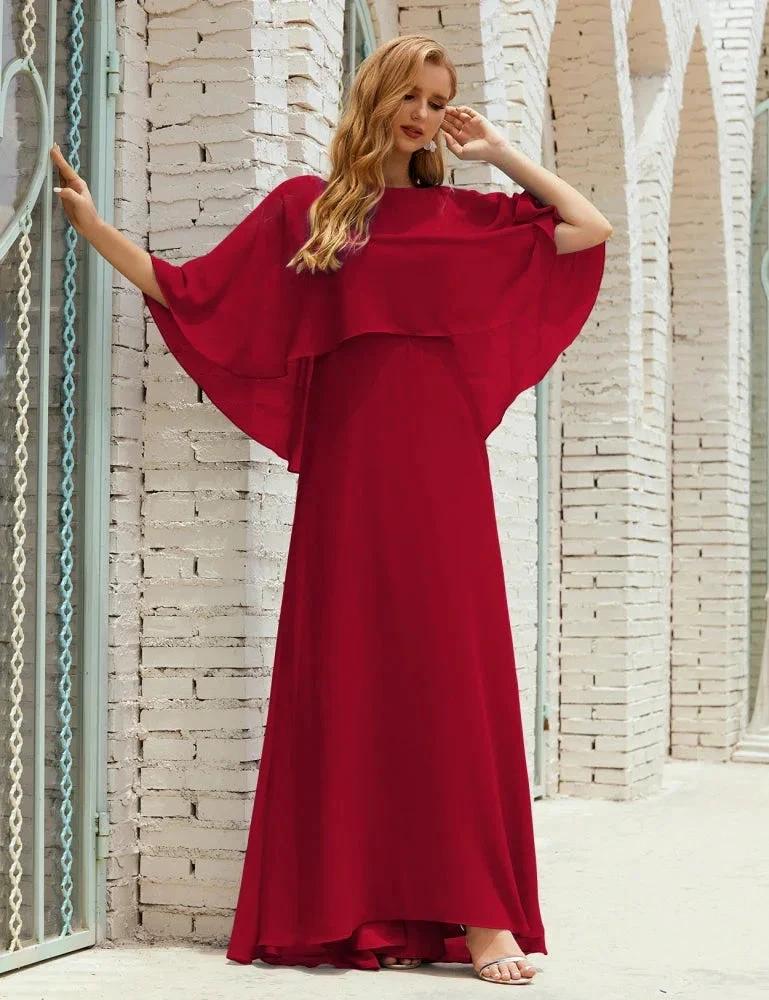 Sunnderly  Bridesmaid Dress Women Long Sleeve V-Neck Chiffon Formal Wedding Party Dress SY28018 - Image 161