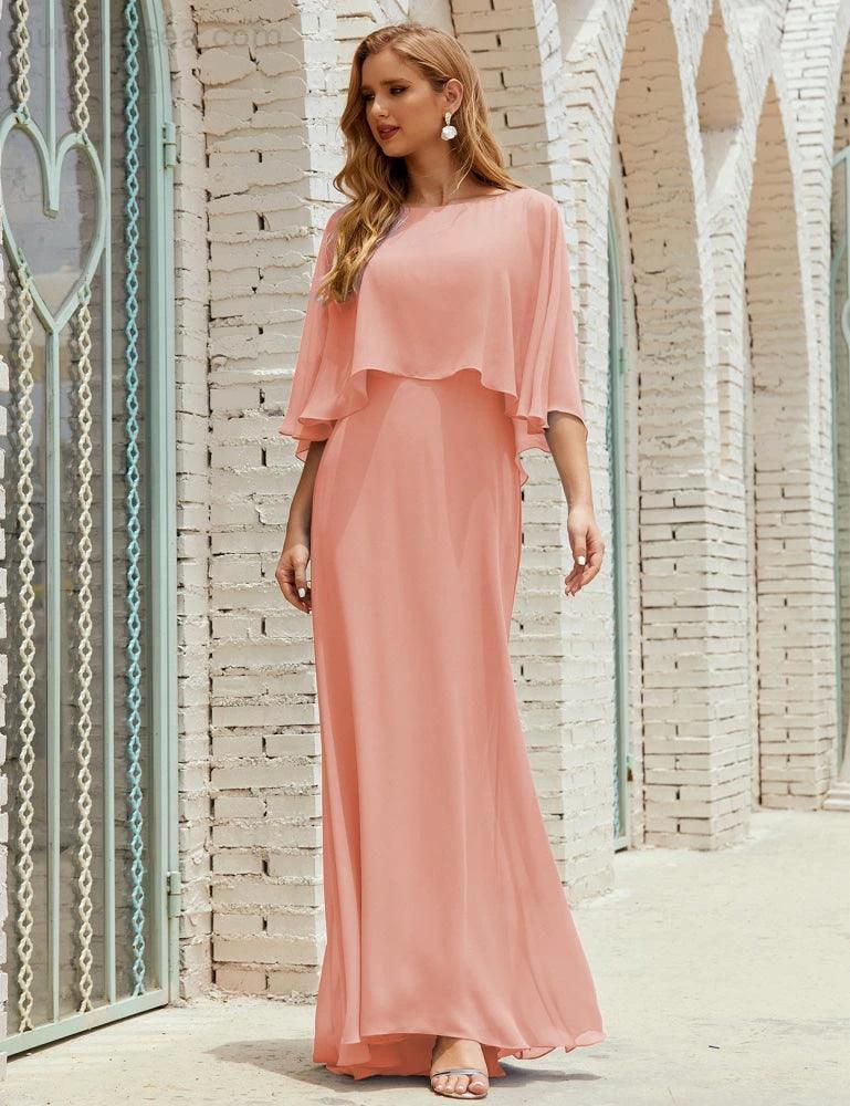 Sunnderly  Bridesmaid Dress Women Long Sleeve V-Neck Chiffon Formal Wedding Party Dress SY28018 - Image 22