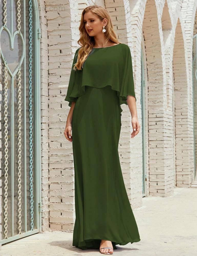 Sunnderly  Bridesmaid Dress Women Long Sleeve V-Neck Chiffon Formal Wedding Party Dress SY28018 - Image 26