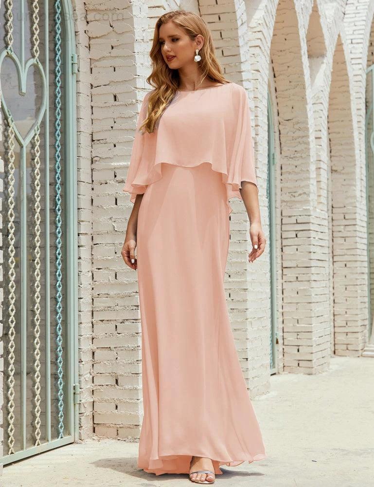 Sunnderly  Bridesmaid Dress Women Long Sleeve V-Neck Chiffon Formal Wedding Party Dress SY28018 - Image 30
