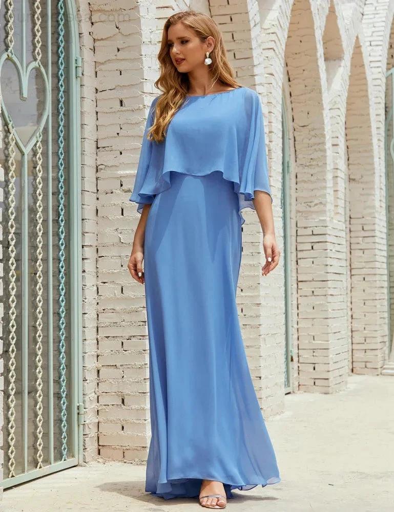 Sunnderly  Bridesmaid Dress Women Long Sleeve V-Neck Chiffon Formal Wedding Party Dress SY28018 - Image 38