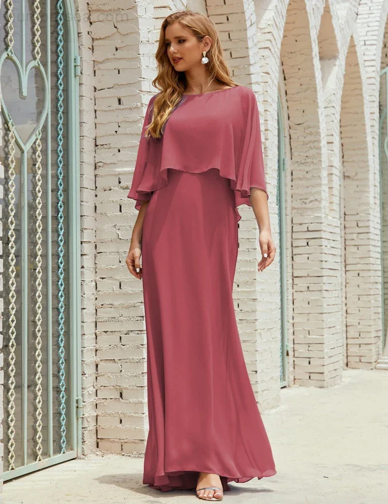 Sunnderly  Bridesmaid Dress Women Long Sleeve V-Neck Chiffon Formal Wedding Party Dress SY28018 - Image 42