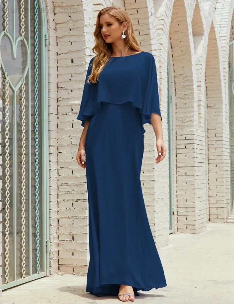 Sunnderly  Bridesmaid Dress Women Long Sleeve V-Neck Chiffon Formal Wedding Party Dress SY28018 - Image 50