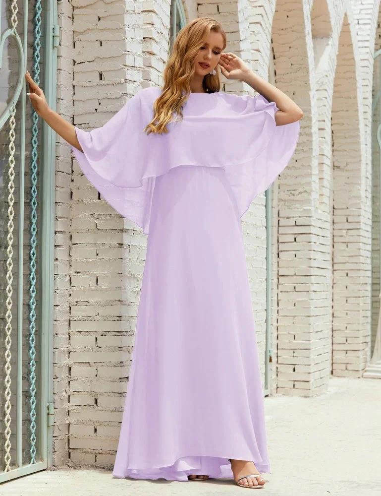 Sunnderly  Bridesmaid Dress Women Long Sleeve V-Neck Chiffon Formal Wedding Party Dress SY28018 - Image 53