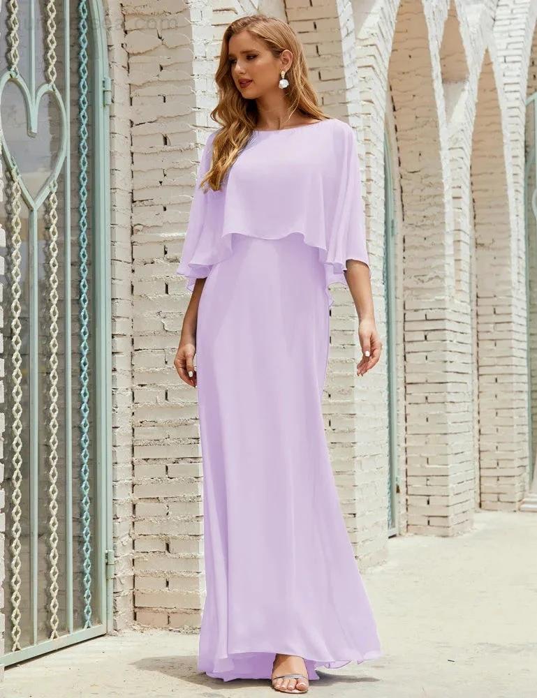 Sunnderly  Bridesmaid Dress Women Long Sleeve V-Neck Chiffon Formal Wedding Party Dress SY28018 - Image 54