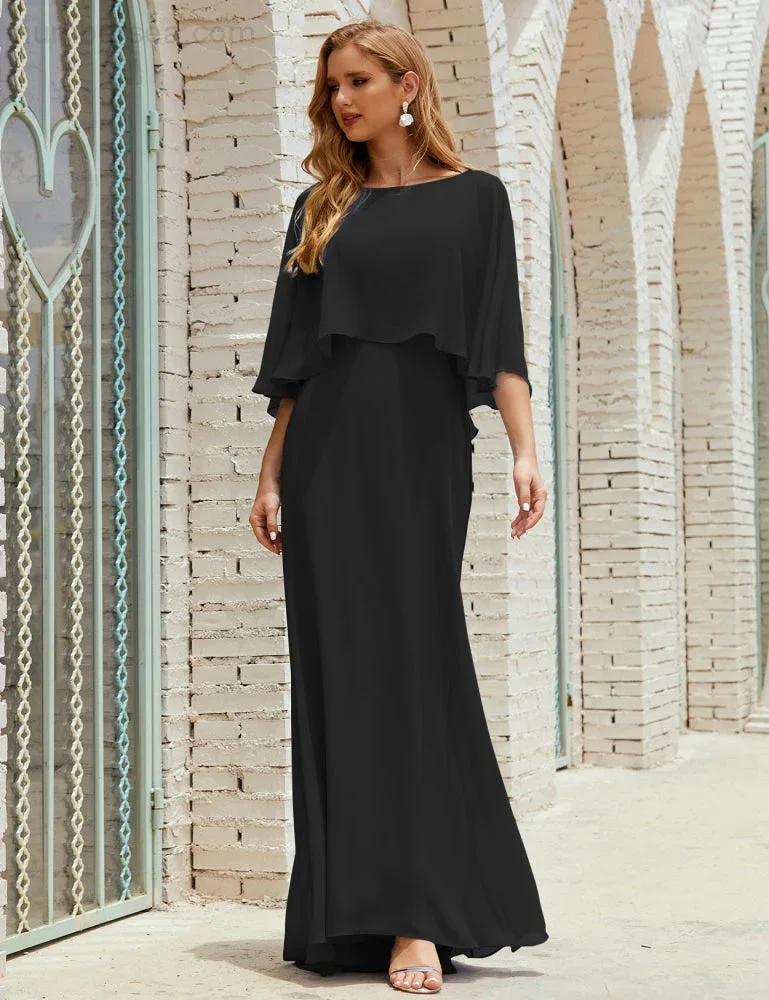 Sunnderly  Bridesmaid Dress Women Long Sleeve V-Neck Chiffon Formal Wedding Party Dress SY28018 - Image 58