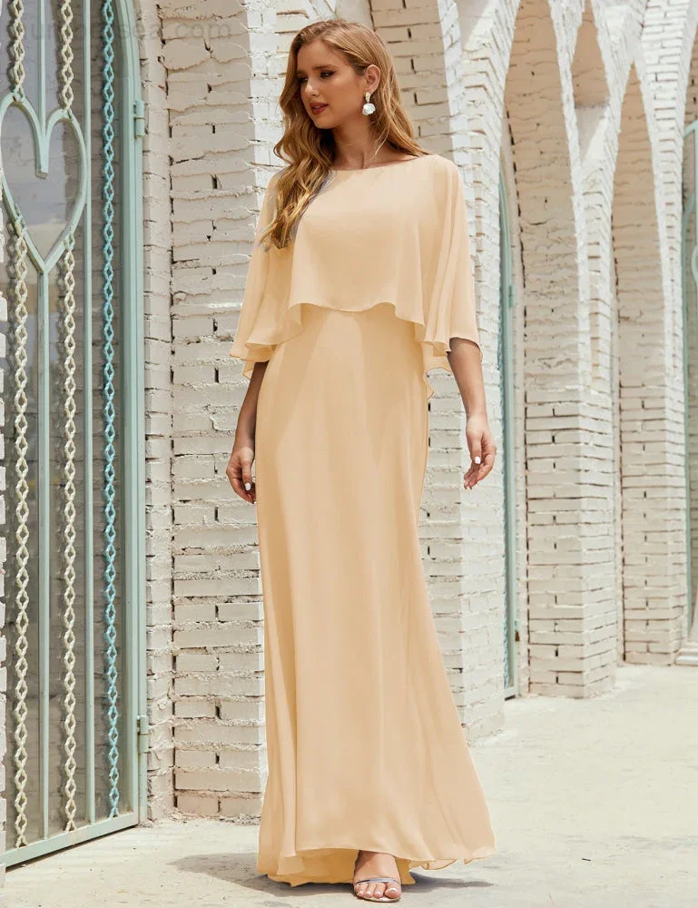 Sunnderly  Bridesmaid Dress Women Long Sleeve V-Neck Chiffon Formal Wedding Party Dress SY28018 - Image 62