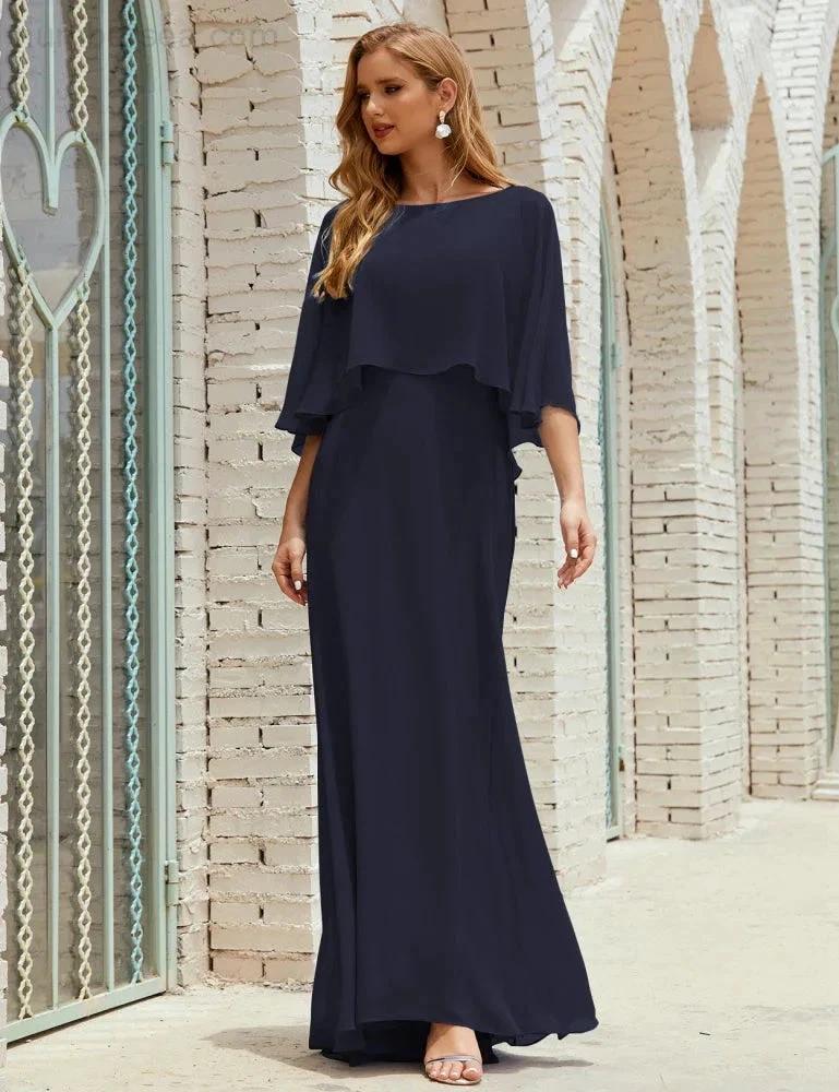 Sunnderly  Bridesmaid Dress Women Long Sleeve V-Neck Chiffon Formal Wedding Party Dress SY28018 - Image 70