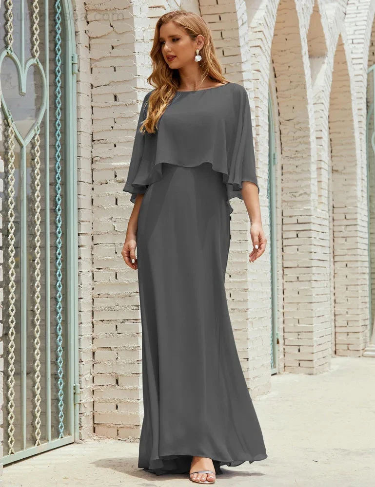 Sunnderly  Bridesmaid Dress Women Long Sleeve V-Neck Chiffon Formal Wedding Party Dress SY28018 - Image 78