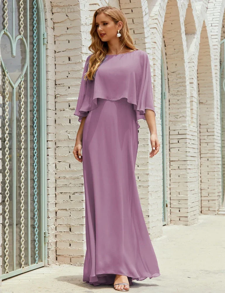 Sunnderly  Bridesmaid Dress Women Long Sleeve V-Neck Chiffon Formal Wedding Party Dress SY28018 - Image 82