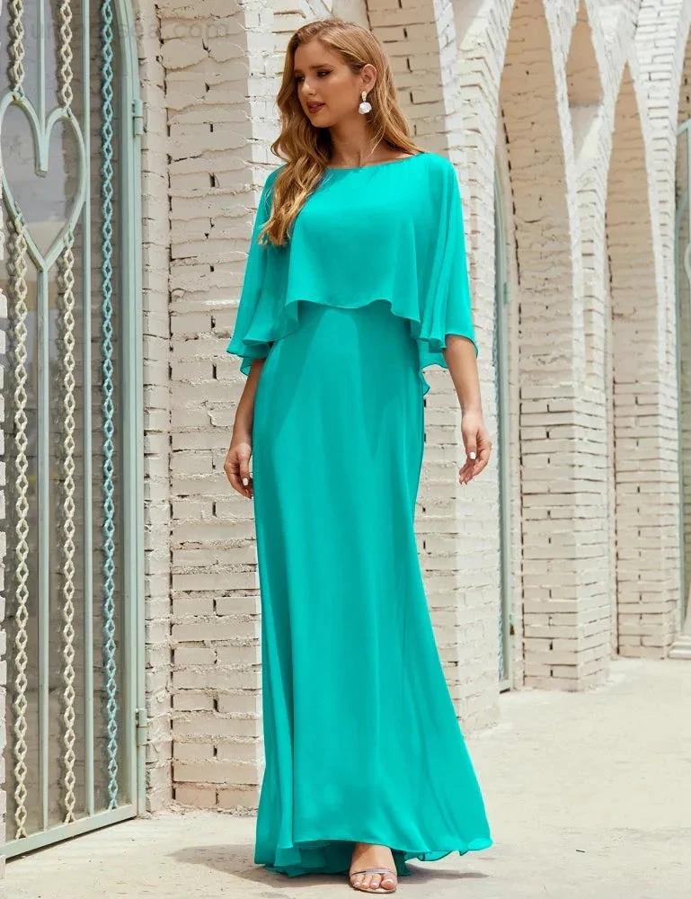 Sunnderly  Bridesmaid Dress Women Long Sleeve V-Neck Chiffon Formal Wedding Party Dress SY28018 - Image 90
