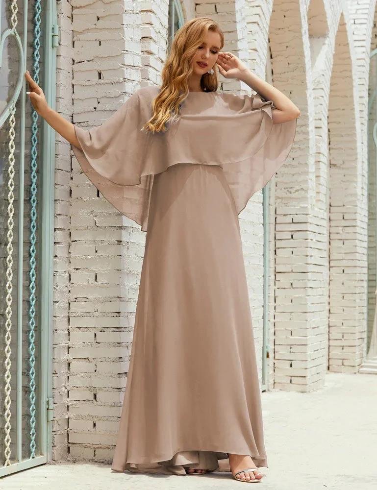 Sunnderly  Bridesmaid Dress Women Long Sleeve V-Neck Chiffon Formal Wedding Party Dress SY28018 - Image 93
