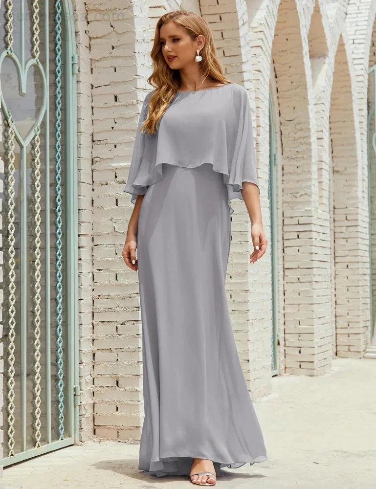 Sunnderly  Bridesmaid Dress Women Long Sleeve V-Neck Chiffon Formal Wedding Party Dress SY28018 - Image 98