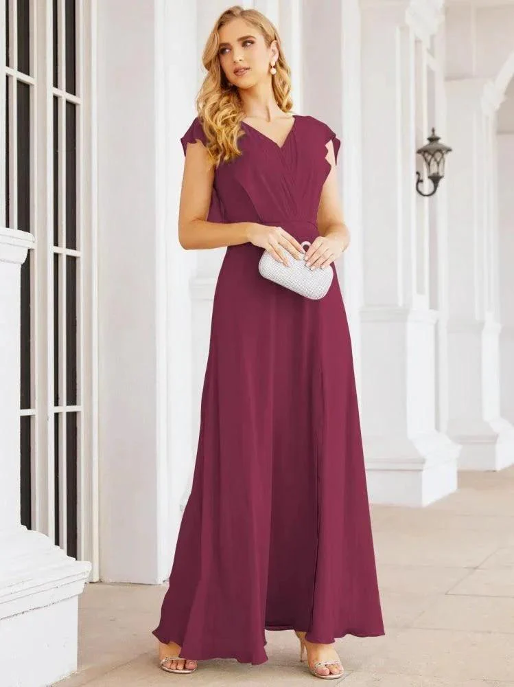 Sunnderly Bridesmaid Dresses Cape Formal Prom Dress Open Back Gowns for Mother of The Bride SY28058 - Image 100