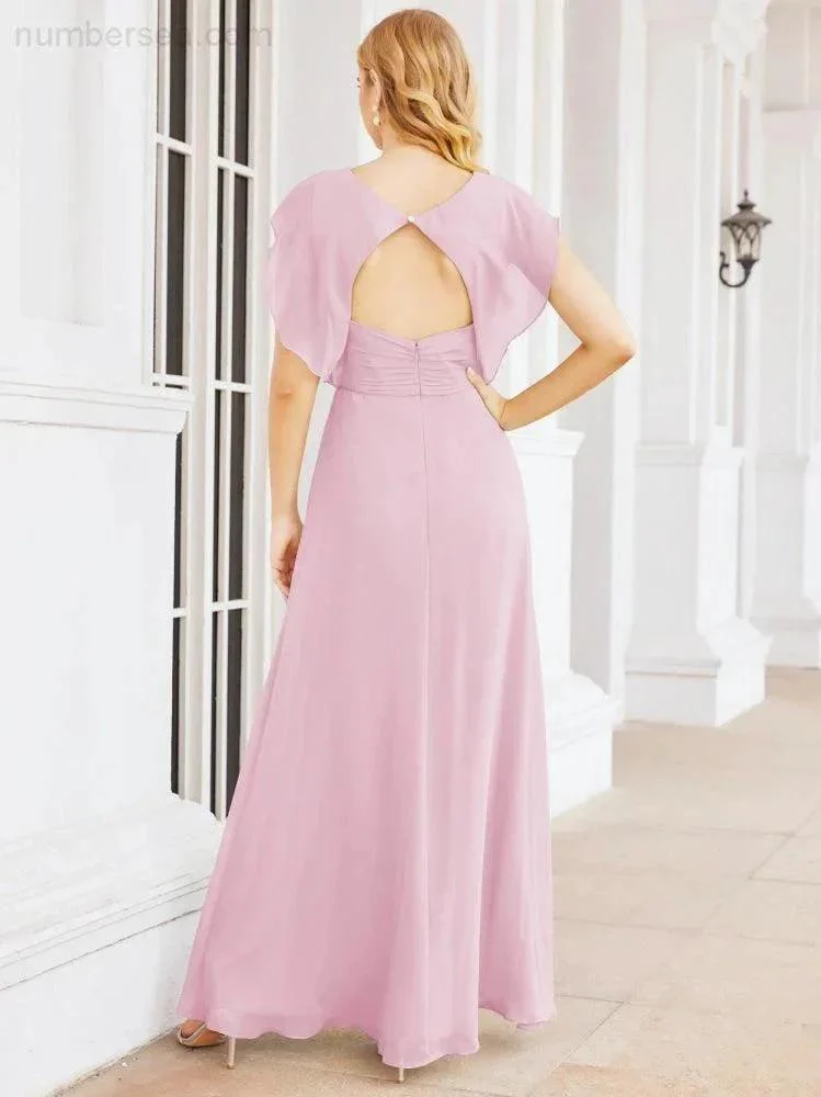 Sunnderly Bridesmaid Dresses Cape Formal Prom Dress Open Back Gowns for Mother of The Bride SY28058 - Image 116