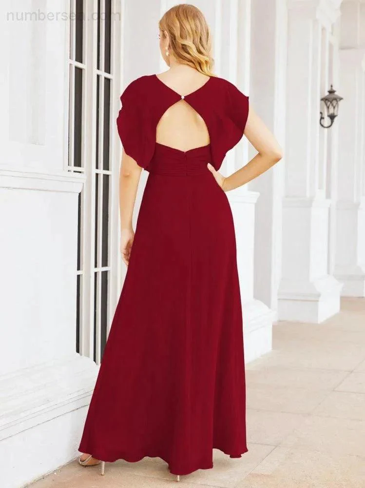 Sunnderly Bridesmaid Dresses Cape Formal Prom Dress Open Back Gowns for Mother of The Bride SY28058 - Image 122
