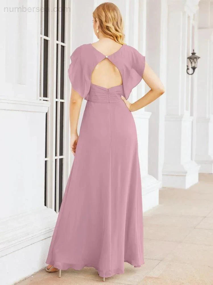 Sunnderly Bridesmaid Dresses Cape Formal Prom Dress Open Back Gowns for Mother of The Bride SY28058 - Image 2