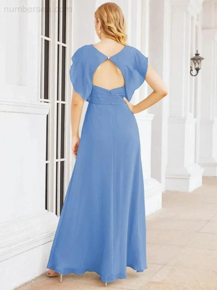 Sunnderly Bridesmaid Dresses Cape Formal Prom Dress Open Back Gowns for Mother of The Bride SY28058 - Image 29