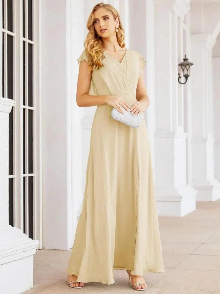 Sunnderly Bridesmaid Dresses Cape Formal Prom Dress Open Back Gowns for Mother of The Bride SY28058 - Image 46