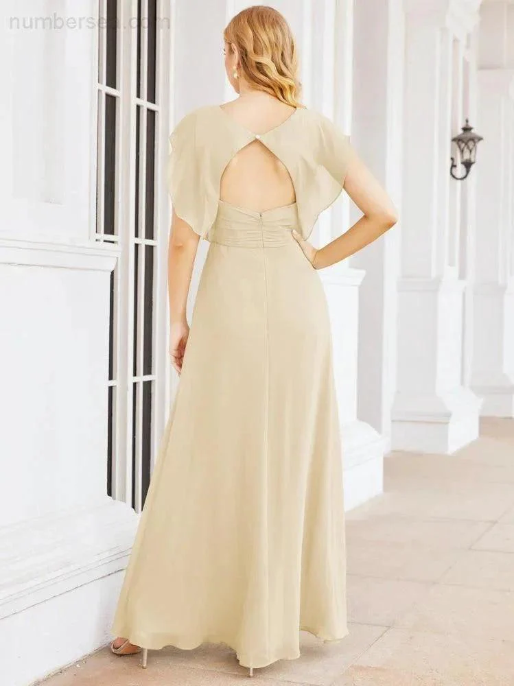 Sunnderly Bridesmaid Dresses Cape Formal Prom Dress Open Back Gowns for Mother of The Bride SY28058 - Image 47