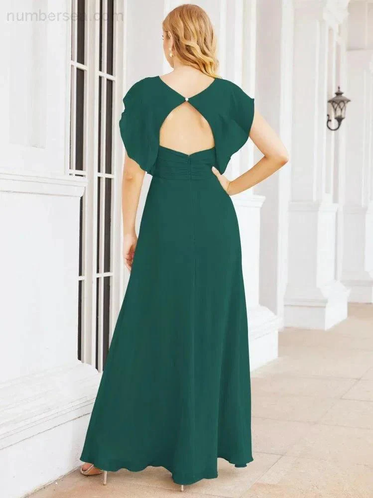 Sunnderly Bridesmaid Dresses Cape Formal Prom Dress Open Back Gowns for Mother of The Bride SY28058 - Image 50